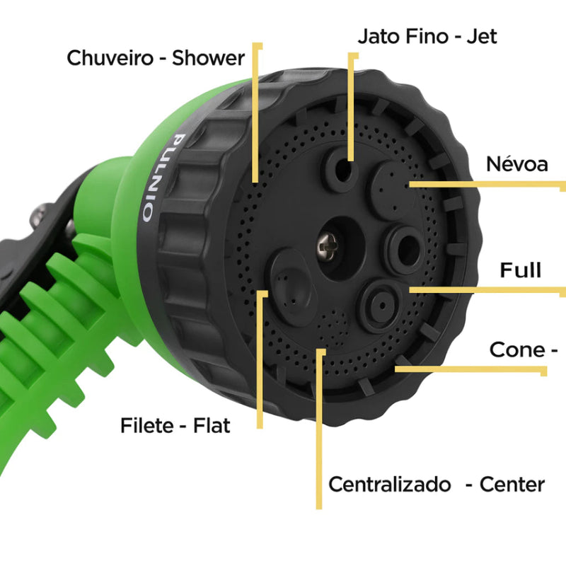 Mangueira Mágica Expansível 30 Metros com Bico Pulverizador Multiuso HidroFlex – Jardim e Limpeza