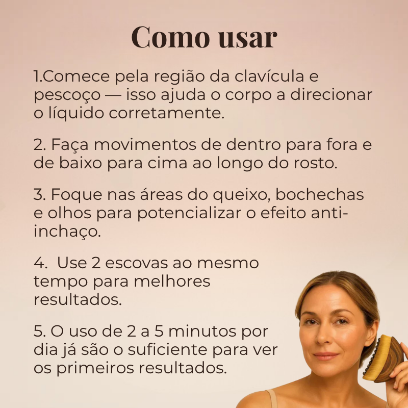 DrenaFace – Escova de Drenagem Linfática Facial